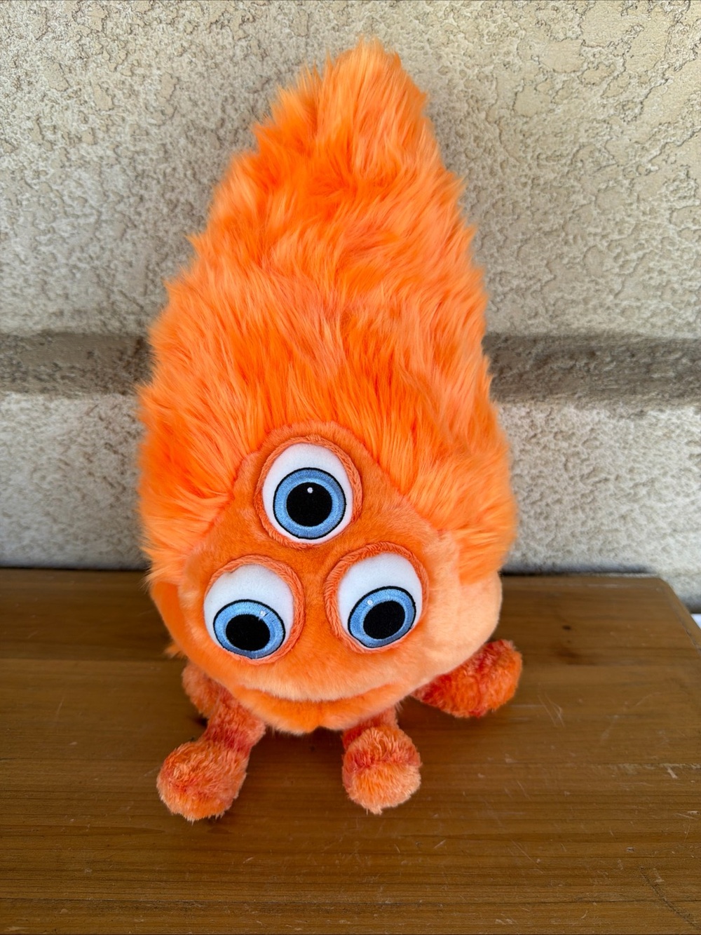 Disney Orange Three-Eyed Furry Bird Plush Toy from Inside Out Movie
